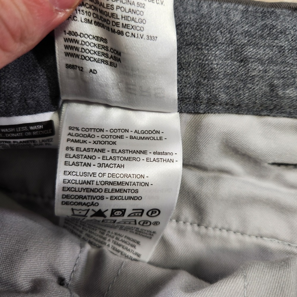 Dockers Pants Men 32x30 Gray Straight Fit Chino Elastic Waist Stretch - Picture 4 of 12